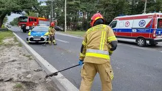 Zderzenie dwóch aut na Patriotów 