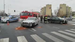 Kolizja na rogu Wrocławskiej i Radiowej