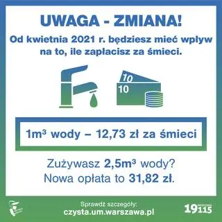 Zmiana opłat za śmieci w Warszawie od kwietnia 2021 r