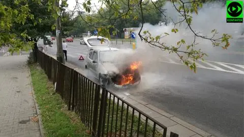 Pożar samochodu na Conrada