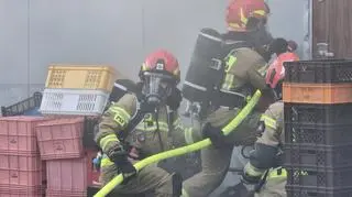 Pożar sklepu spożywczego na Bielanach