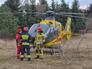 Na miejscu lądował śmigłowiec LPR 