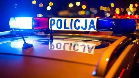 Policyjny kogut nocą