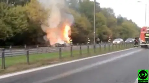 Na Czecha spłonął samochód