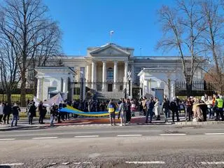 Protest przed ambasadą Rosji 