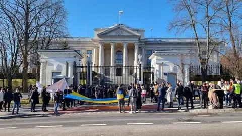 Protest przed ambasadą Rosji 