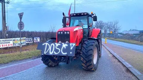 Protest rolników w miejscowości Dębe
