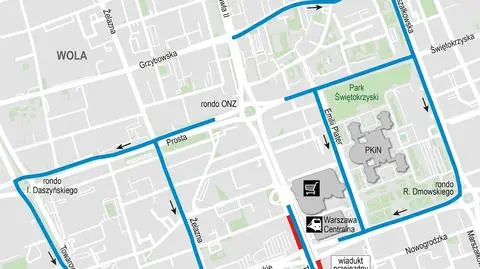 Weekend bez Wroniej i ronda Czterdziestolatka. Od poniedziałku zmiany wokół budowy POW