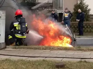 Pożar samochodów na Umińskiego