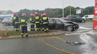 Samochód zapalił się na Wisłostradzie