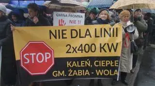 Protest przeciwko budowie linii 400kV