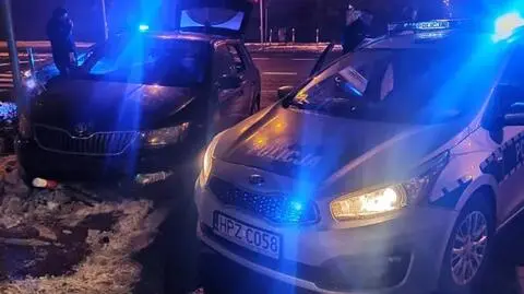 Mieli napaść na kierowcę i uciekać skradzionym autem. Jazdę zakończyli na słupie