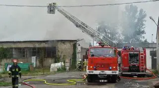 Pożar hali w Łomiankach