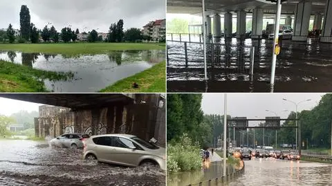 Główne ulice pod wodą, kilkaset zgłoszeń. "To był bardzo nawalny deszcz. Rzadko spotykany w Warszawie"