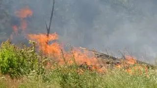 Pożar przy Wale Miedzeszyńskim