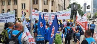 Protest górników i energetyków w centrum Warszawy