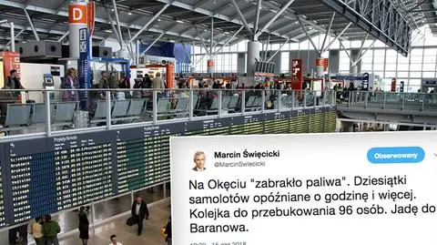 Chwilowe problemy na Lotnisku Chopina. "Zabrakło paliwa"
