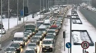 Korek na Wisłostradzie - fot. TVN Warszawa