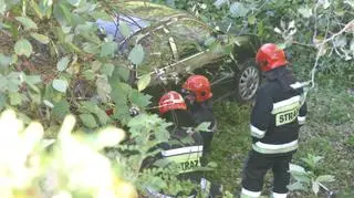 kierowca zjechał z drogi