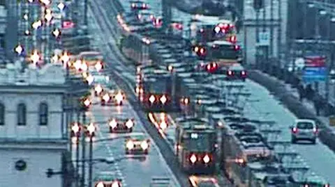 Awaria tramwaju na moście Poniatowskiego