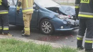 Zderzenie toyoty i porsche na Grójeckiej