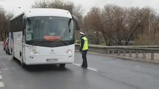 Kontrola trzeźwości na moście Gdańskim