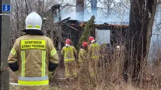 Pożar w miejscowości Krzewina na Mazowszu 