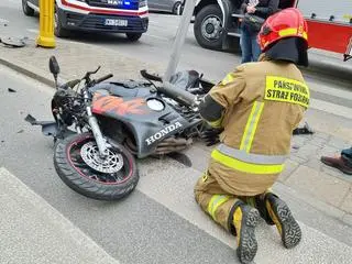 Wypadek z udziałem motocyklisty 