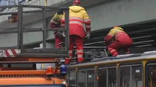 Awaria tramwajowa na rondzie Starzyńskiego