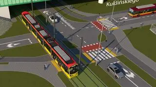Tramwaj wzdłuż Modlińskiej - wizualizacja 
