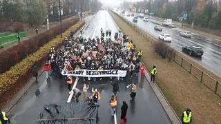 Protest młodych aktywistów klimatycznych