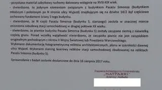 Informacje o wynikach badań archeologicznych