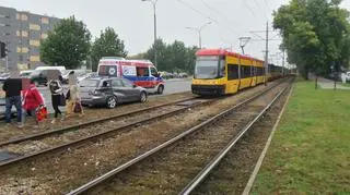 Zderzenie mazdy z tramwajem