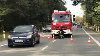 Zderzenie trzech samochodów na Marywilskiej