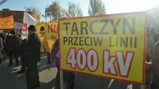 Protest przeciwko budowie linii 400kV