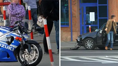 Zderzenie motocykla z osobówką