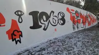 Mural upamięnia wydarzenia z marca 1968 roku