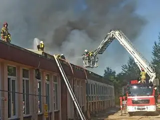 Pożar dachu szpitala zakaźnego w Płocku