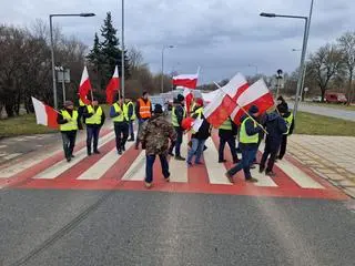 Protest rolników na Przyczółkowej 