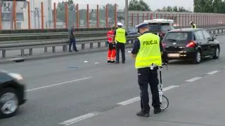 Potrącenie pieszego na Trasie Siekierkowskiej