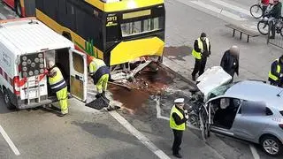 Zderzenie z udziałem autobusu miejskiego 