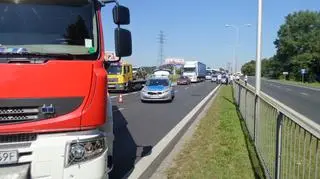Zderzenie dwóch ciężarówek na Radzymińskiej