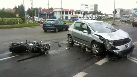 Jerozolimskie stanęły po wypadku motocyklisty