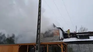 Pożar budynku gospodarczego