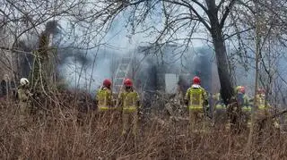 Pożar w miejscowości Krzewina na Mazowszu 