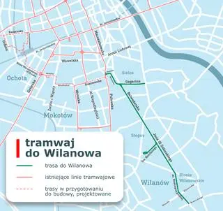 Trasa tramwaju do Wilanowa