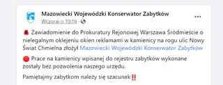 Wpis mazowieckiego wojewódzkiego konserwatora zabytków