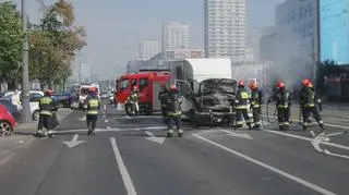 Pożar samochodu na Marszałkowskiej