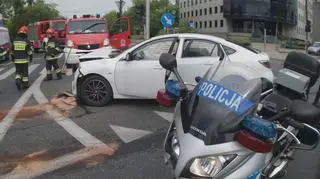 Kolizja na skrzyżowaniu Powązkowskiej i Krasińskiego