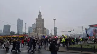 Protest na rondzie Dmowskiego